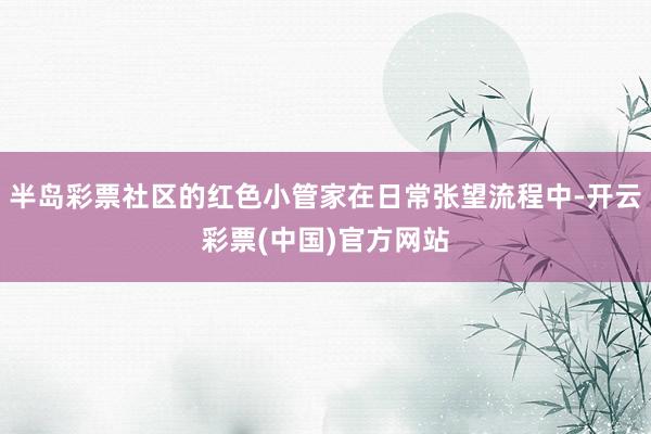 半岛彩票社区的红色小管家在日常张望流程中-开云彩票(中国)官方网站