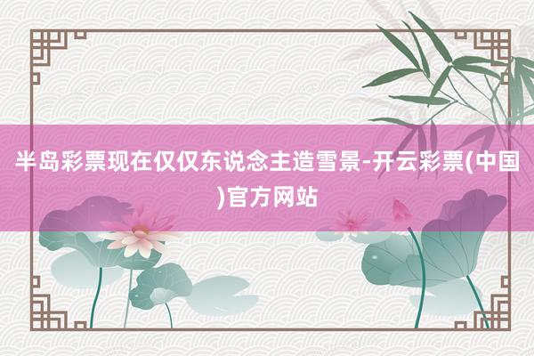 半岛彩票现在仅仅东说念主造雪景-开云彩票(中国)官方网站