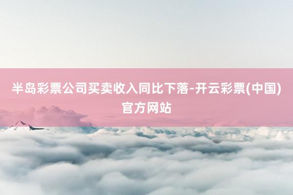 半岛彩票公司买卖收入同比下落-开云彩票(中国)官方网站