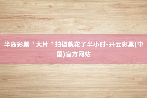 半岛彩票＂大片＂拍摄就花了半小时-开云彩票(中国)官方网站