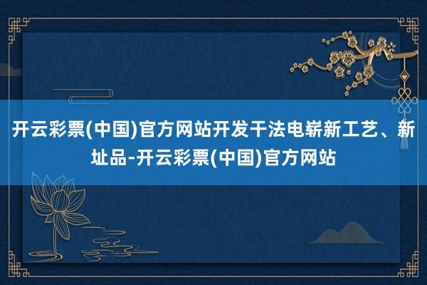 开云彩票(中国)官方网站开发干法电崭新工艺、新址品-开云彩票(中国)官方网站